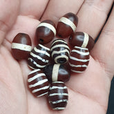 BEAUTIFUL LOT Vintage Old Himalayan Indo Tibetan Etched Agate Beads lot 10 Beads